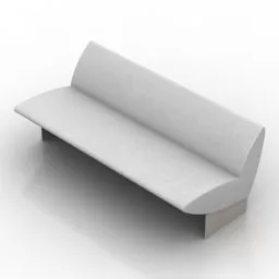 Grey Fabric Sofa Three Seats 3d model