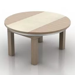 Round Glass Table With Lamp 3d model