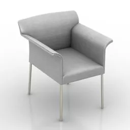 Single Armchair Steel Leg 3d model
