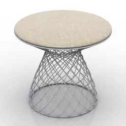 Round Seat Wireframe Leg 3d model