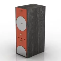 Modernism Locker Dual Drawers 3d model