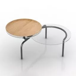Round Glass Coffee Table Iron Leg 3d model