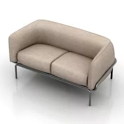 Leather Sofa Smooth Edge 3d model