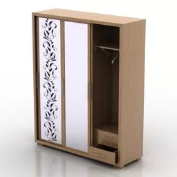 Stain Oak Side Cabinet 3d model
