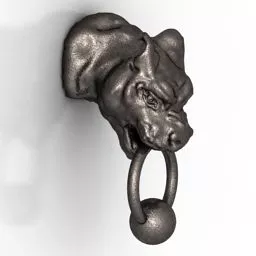 Door Animal Handle Brass Material 3d model