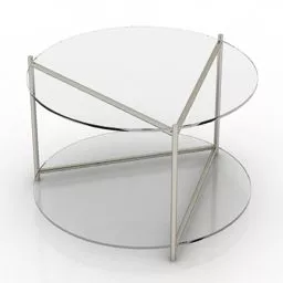 Round Glass Table With Iron Carved Leg 3d model