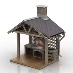 Bbq Outdoor Pavilion 3d model