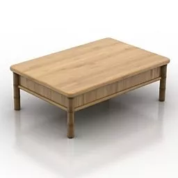 Low Coffee Table Square Wooden 3d model Low Coffee Table Square Wooden 3d model