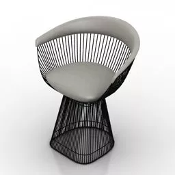 Outdoor Armchair Wireframe 3d model