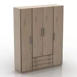 Wood Wardrobe Armadio 3d model