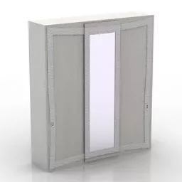 Clothing Wardrobe With Mirror Center 3d model