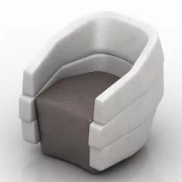 Upholstered Armchair Curved Back 3d model