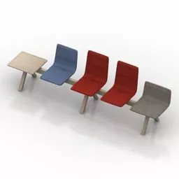 Waiting Bench Colorful 3d model