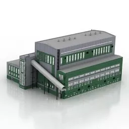 Factory Station Architecture Building 3d model