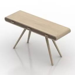 Square Walnut Table 3d model