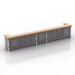 Long Bar Reception Table 3d model