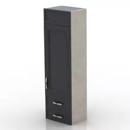 School Locker Black Door 3d model