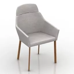 Restaurant Armchair Wood Leg 3d model