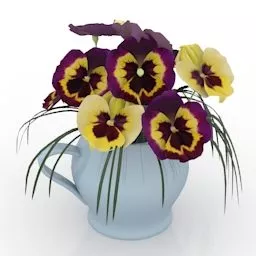 Vase Viola Flower 3d model