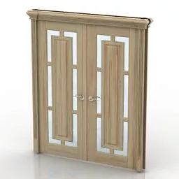 Double Door Glass Line Decorative 3d model