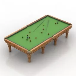 Billiard Table With Equipment 3d model