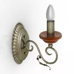 Antique Sconce Lamp With Candlestick 3d model