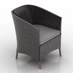 Coffee Armchair Black Color 3d model