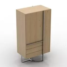 Rustic Locker With School Accessories Inside 3d model