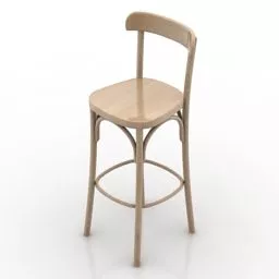 Bar Chair Wooden 3d model