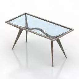 Conference Oval Table With Chairs 3d model