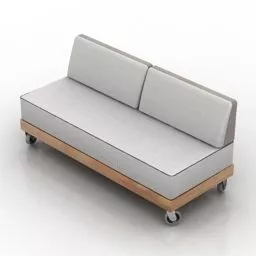 Grey Sofa With Two Pillows 3d model