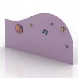 Curved Wall Panel Pink Color 3d model