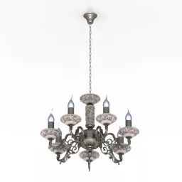 Chandelier Luster With Candlestick Lighting 3d model Chandelier Luster With Candlestick Lighting 3d model