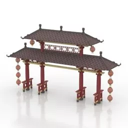 Gate With Decorative Pattern 3d model