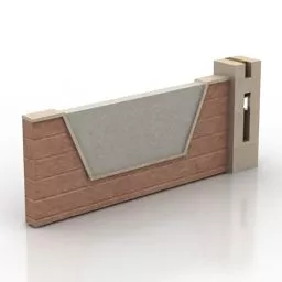 Brick Fence With Column 3d model