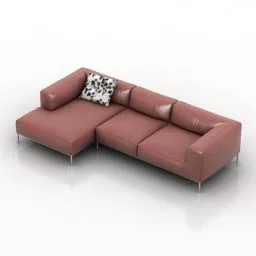 Sofa With Pillows Sectional Style 3d model