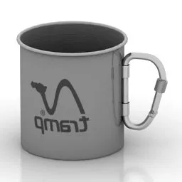 Porcelain Cup Grey Color 3d model