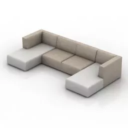 Boutique Sofa Red Velvet Material 3d model