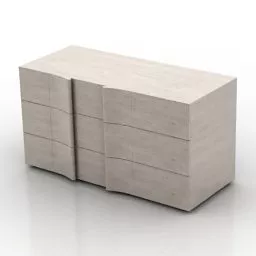 Side Locker White Wood 3d model