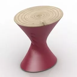 Round Wood Table Albino 3d model