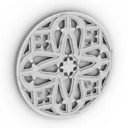 Decorative Circle Gothic Window 3d model