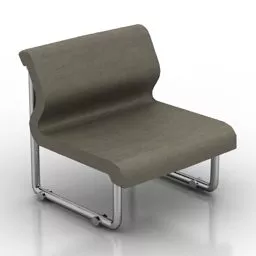 Single Sofa Steel Legs 3d model