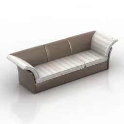 Pink Upholstered Sofa Smooth Shape 3d model