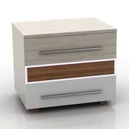 Nightstand Stylist Drawers 3d model