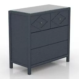Simple Locker Dark Painted 3d model