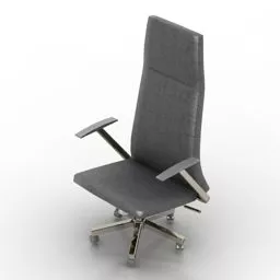 Leather Wheels Armchair High Back 3d model