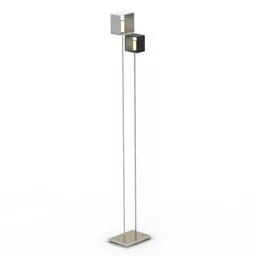 Minimalist Torchere Lamp Square Shade 3d model