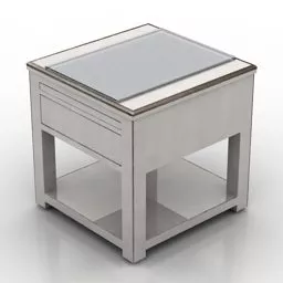 Nightstand With Shelf Under 3d model