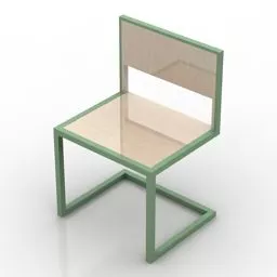 Simple Chair Wood Frame 3d model