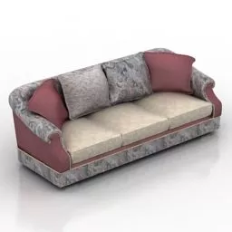 Boutique Sofa Red Velvet Material 3d model